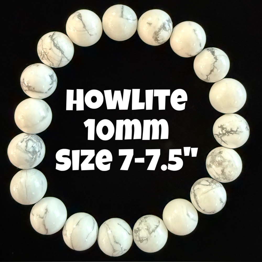 Authentic Howlite 10mm Stretchy‎ Bracelet by Bombshell Beads